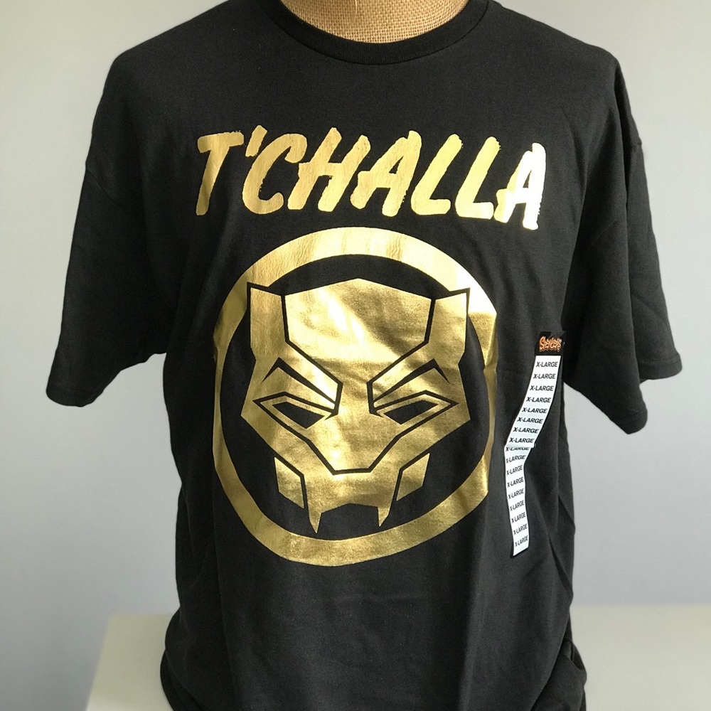 Men's Black Panther Print T-shirt